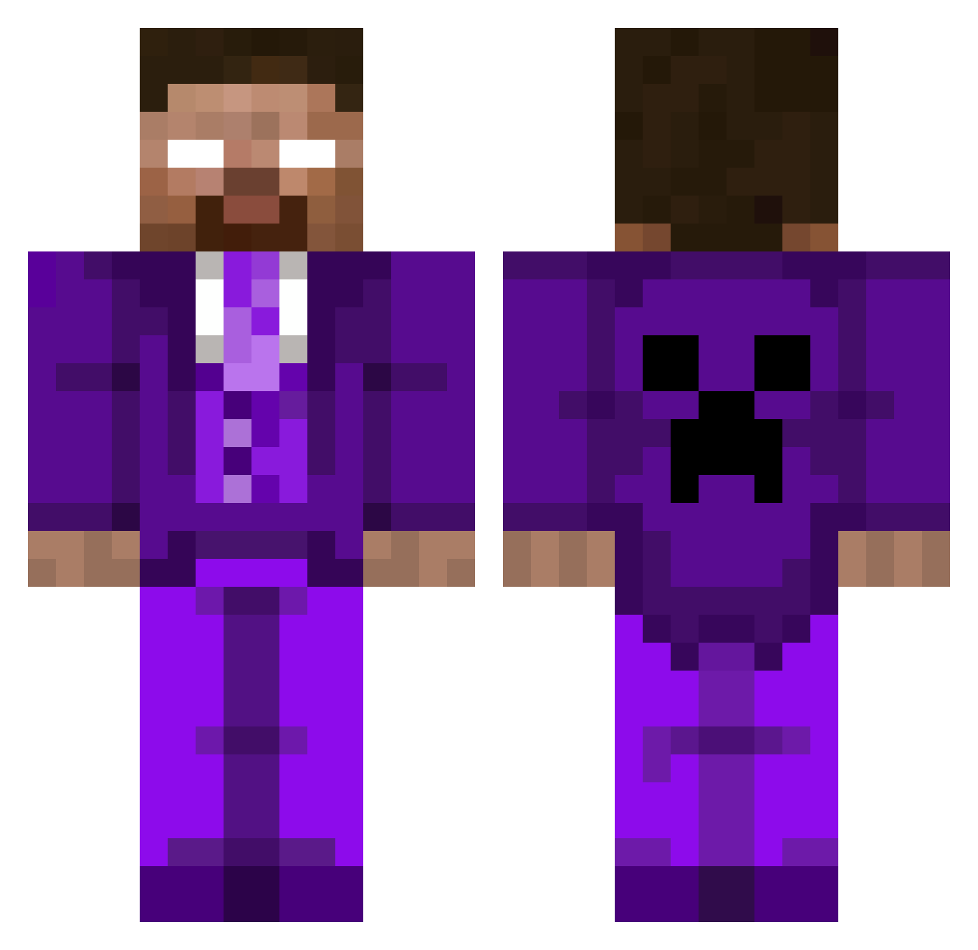 JcEcho Minecraft skin, front and back view