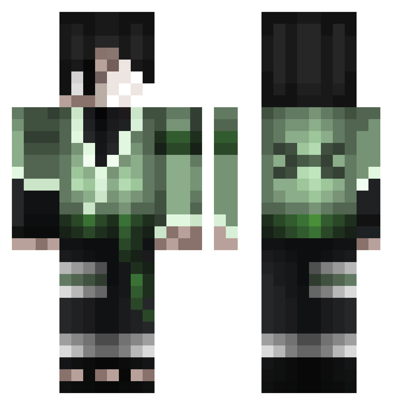 spacepro00 Minecraft skin, front and back view