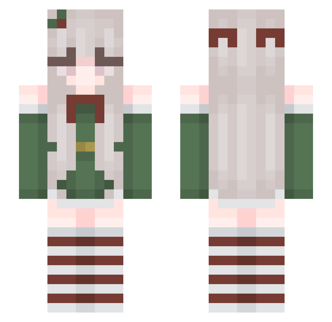 Oocyte Minecraft skin, front and back view