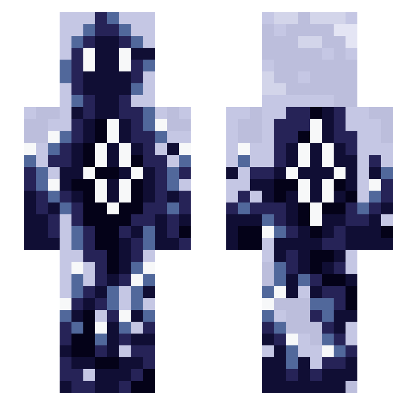 Flu1dity Minecraft skin, front and back view