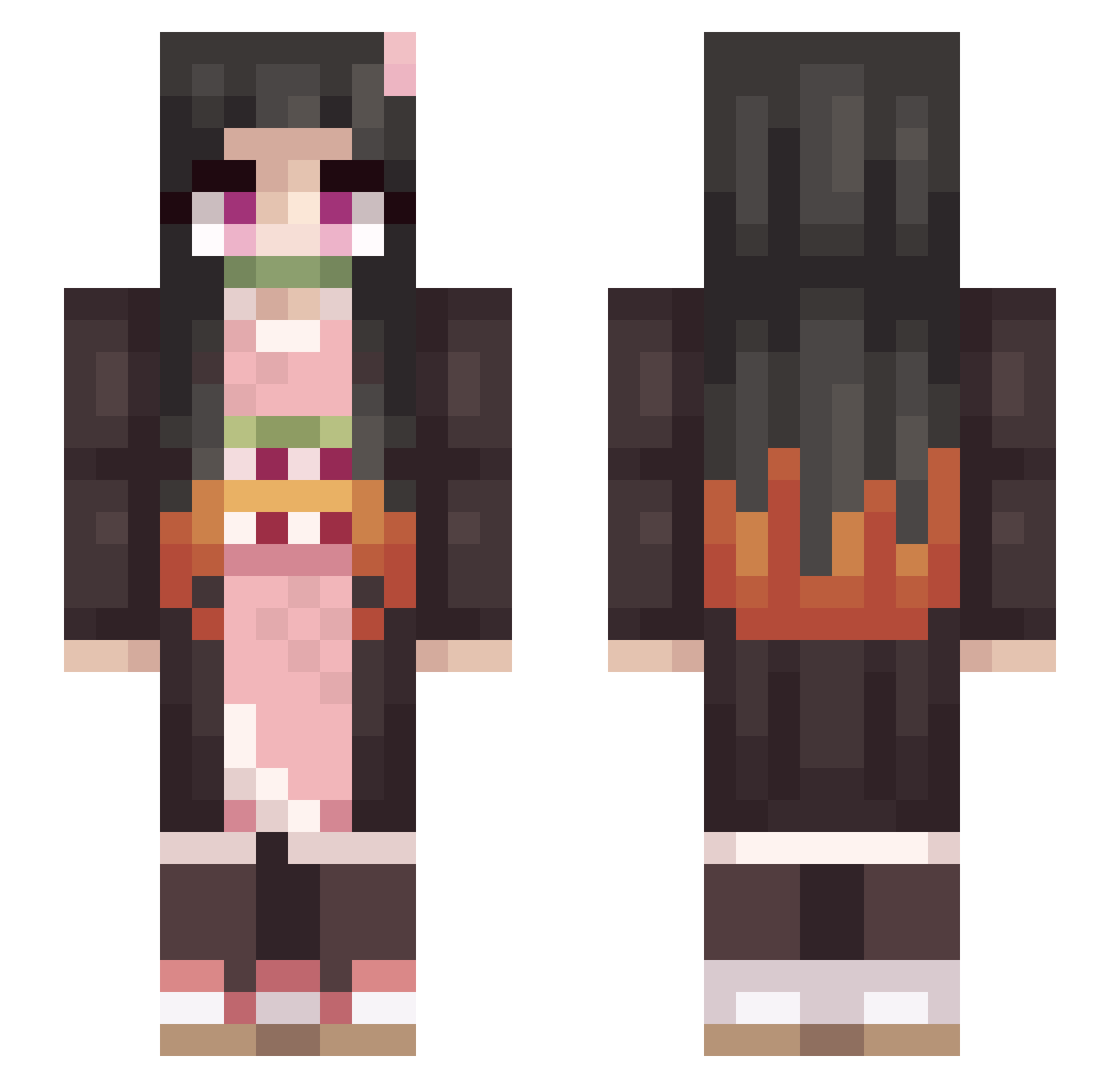 Kubitothepro Minecraft skin, front and back view