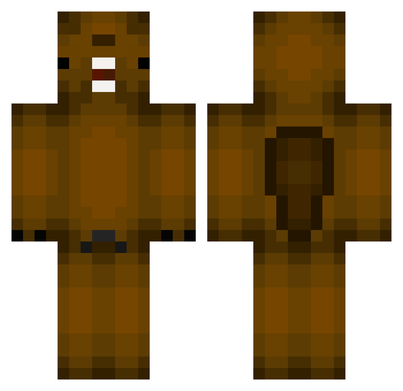 Sillyou Minecraft skin, front and back view