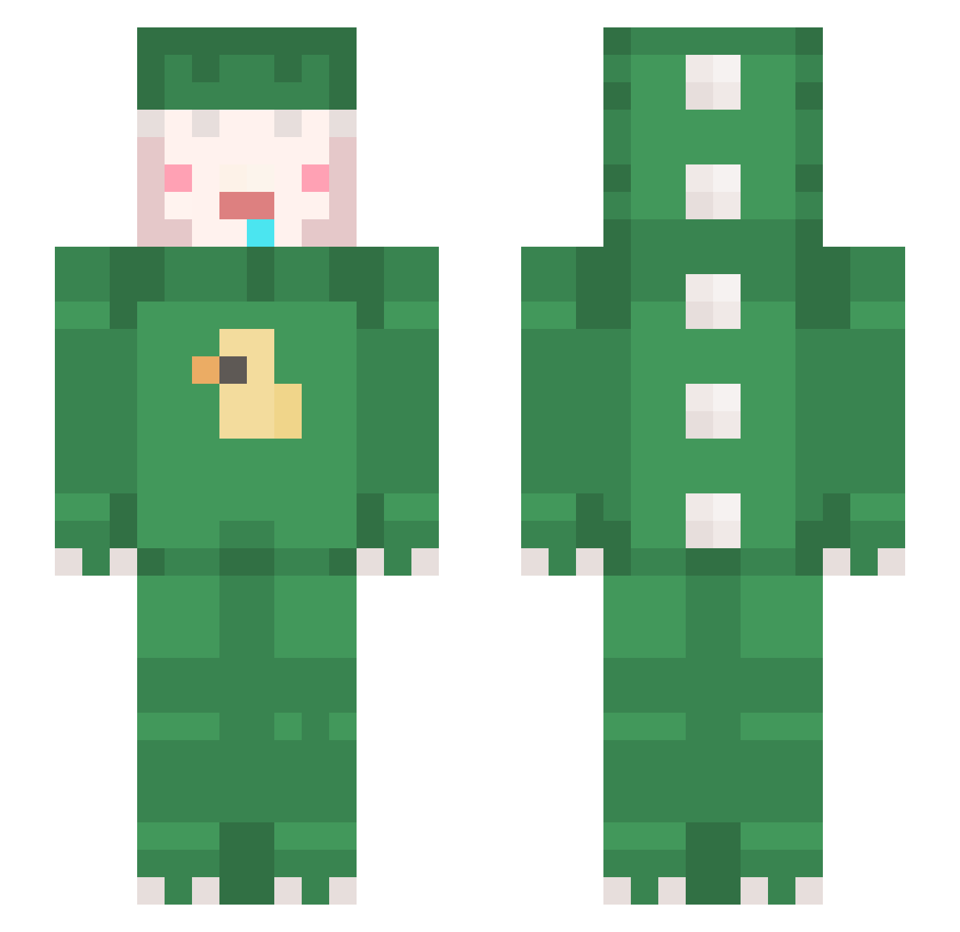 brendada Minecraft skin, front and back view