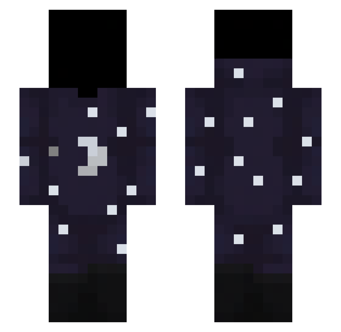 Serpened Minecraft skin, front and back view