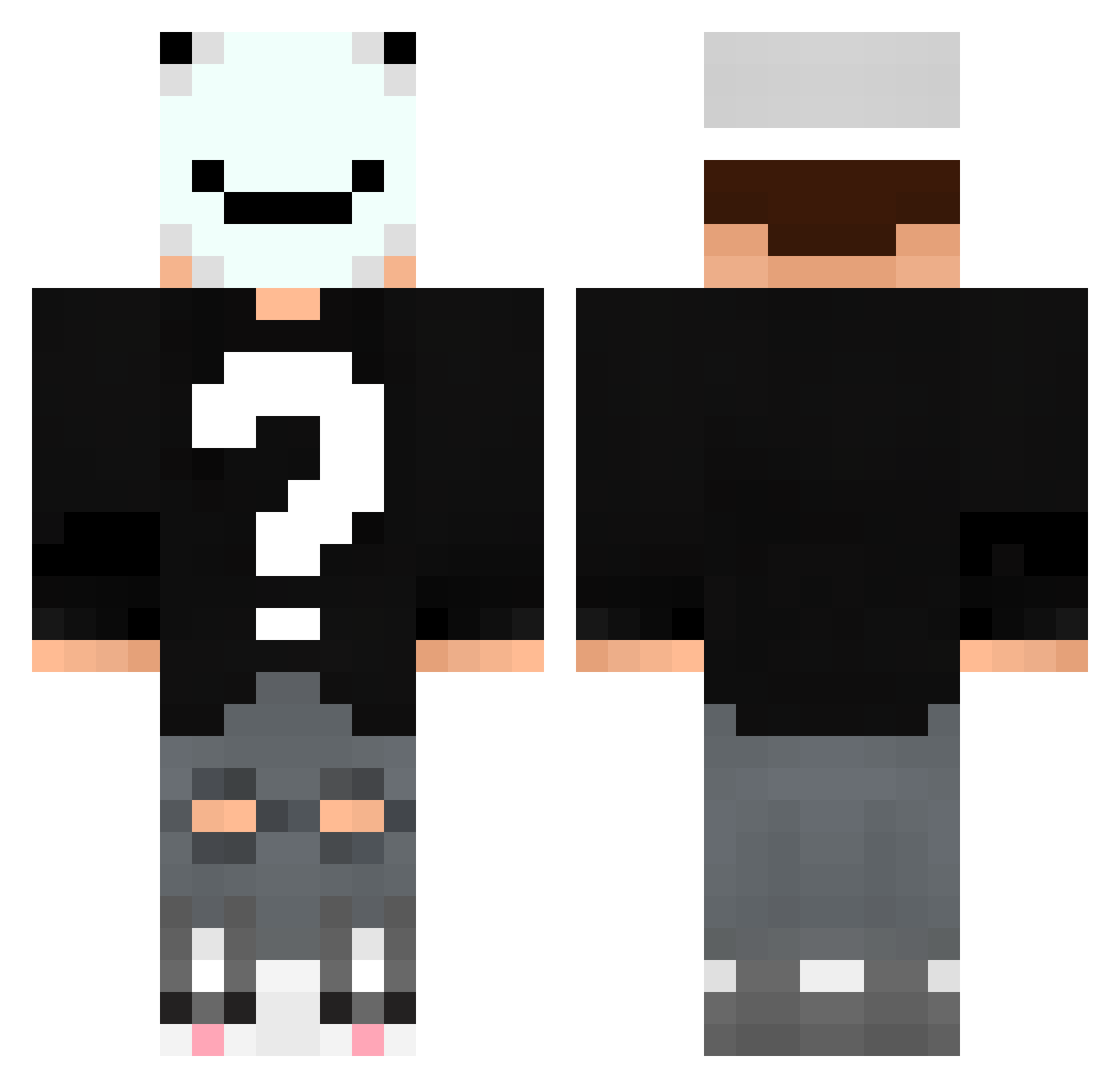 leqitNudel Minecraft skin, front and back view