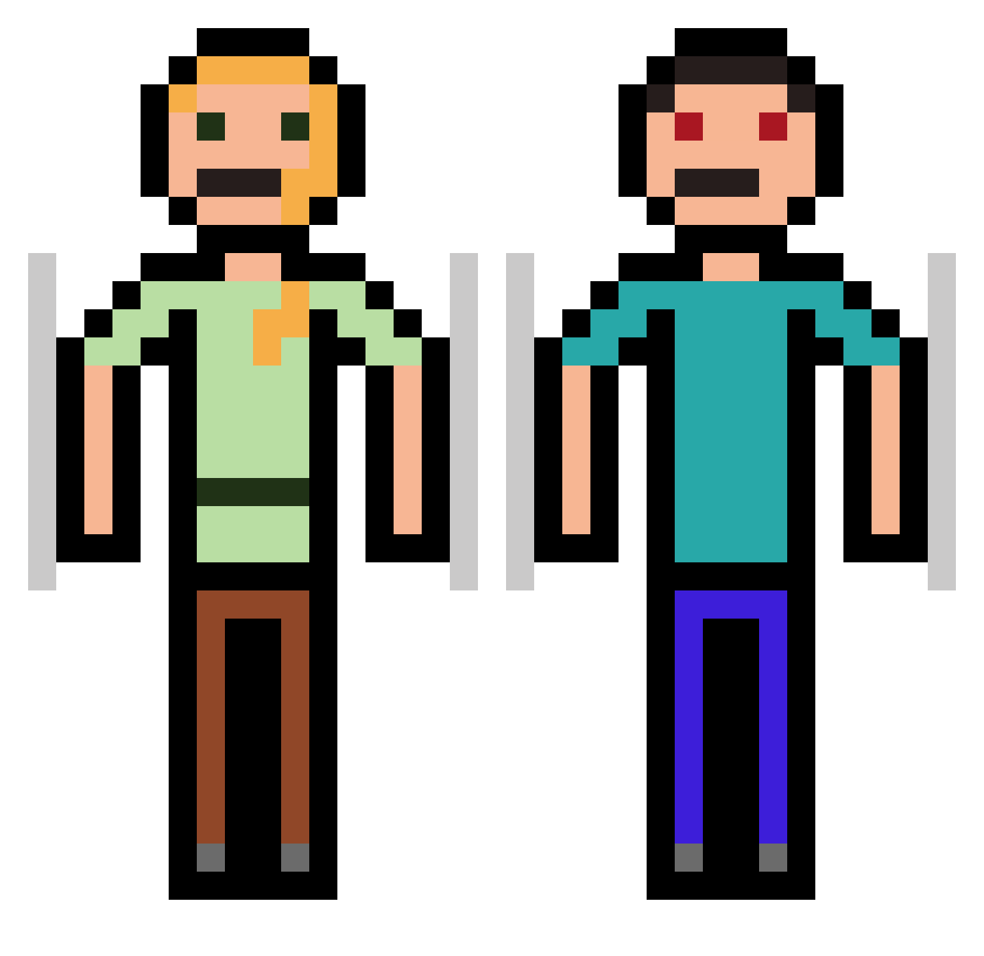 ByPoine Minecraft skin, front and back view