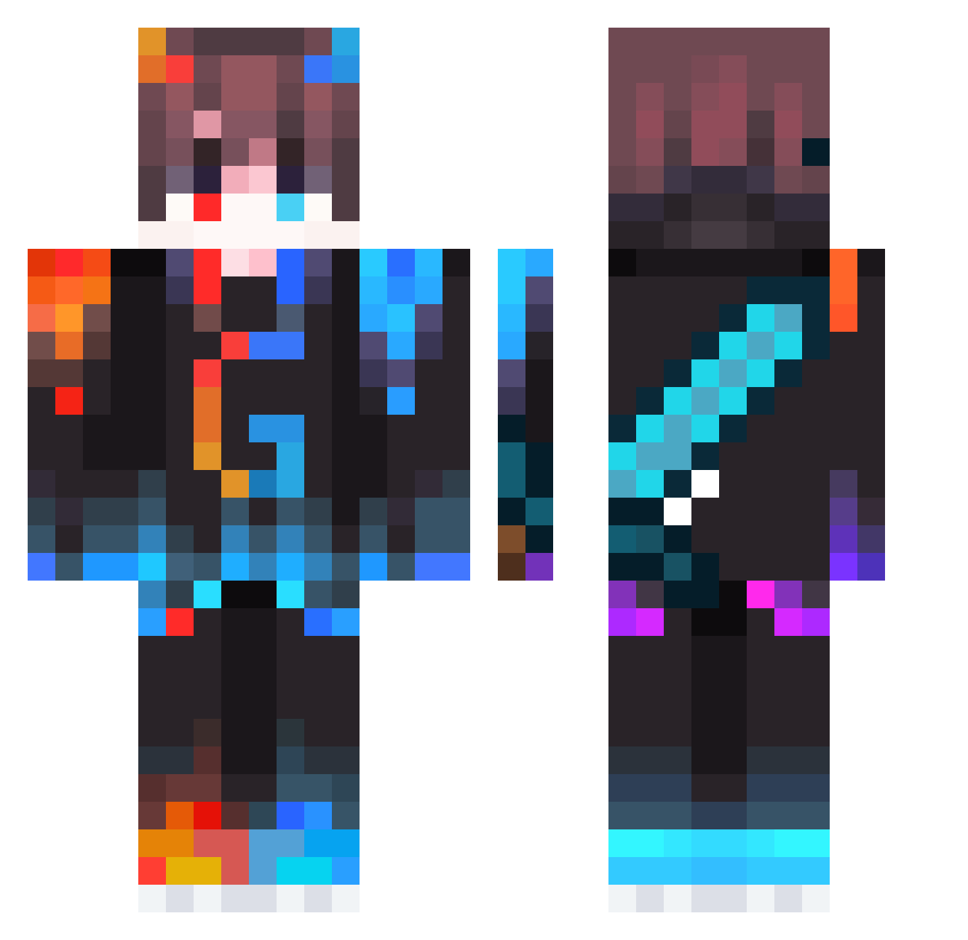ValAllTheWay Minecraft skin, front and back view