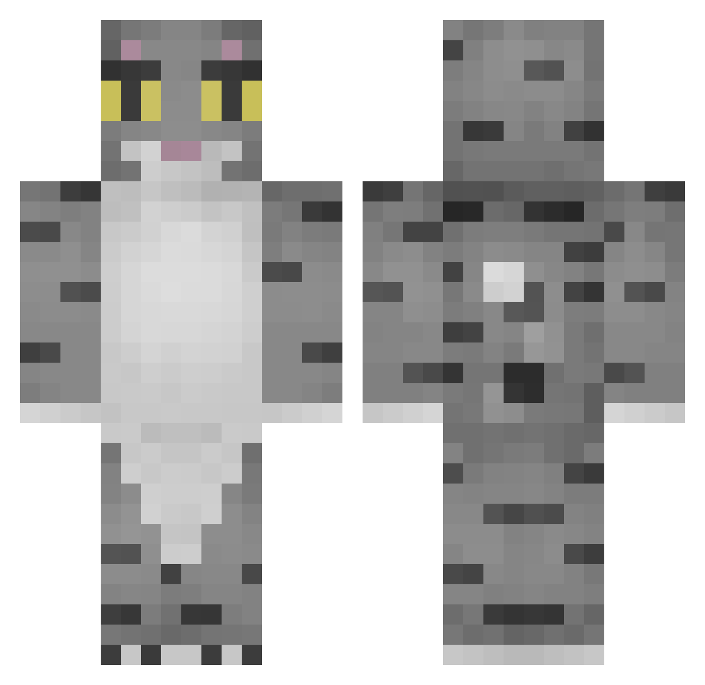 qito3k Minecraft skin, front and back view