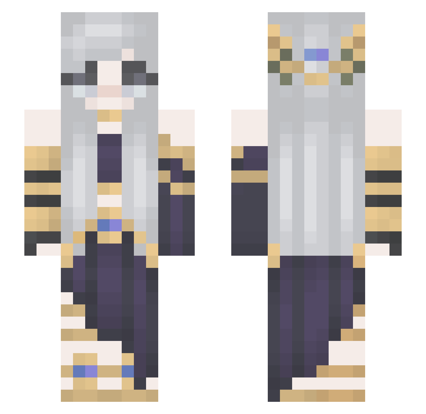 UnicornGirl2015 Minecraft skin, front and back view