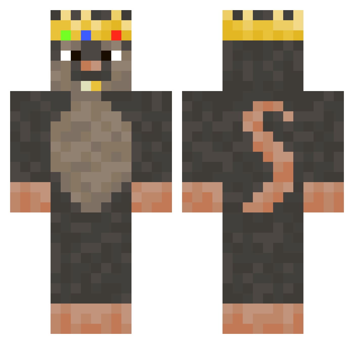 kahooli Minecraft skin, front and back view