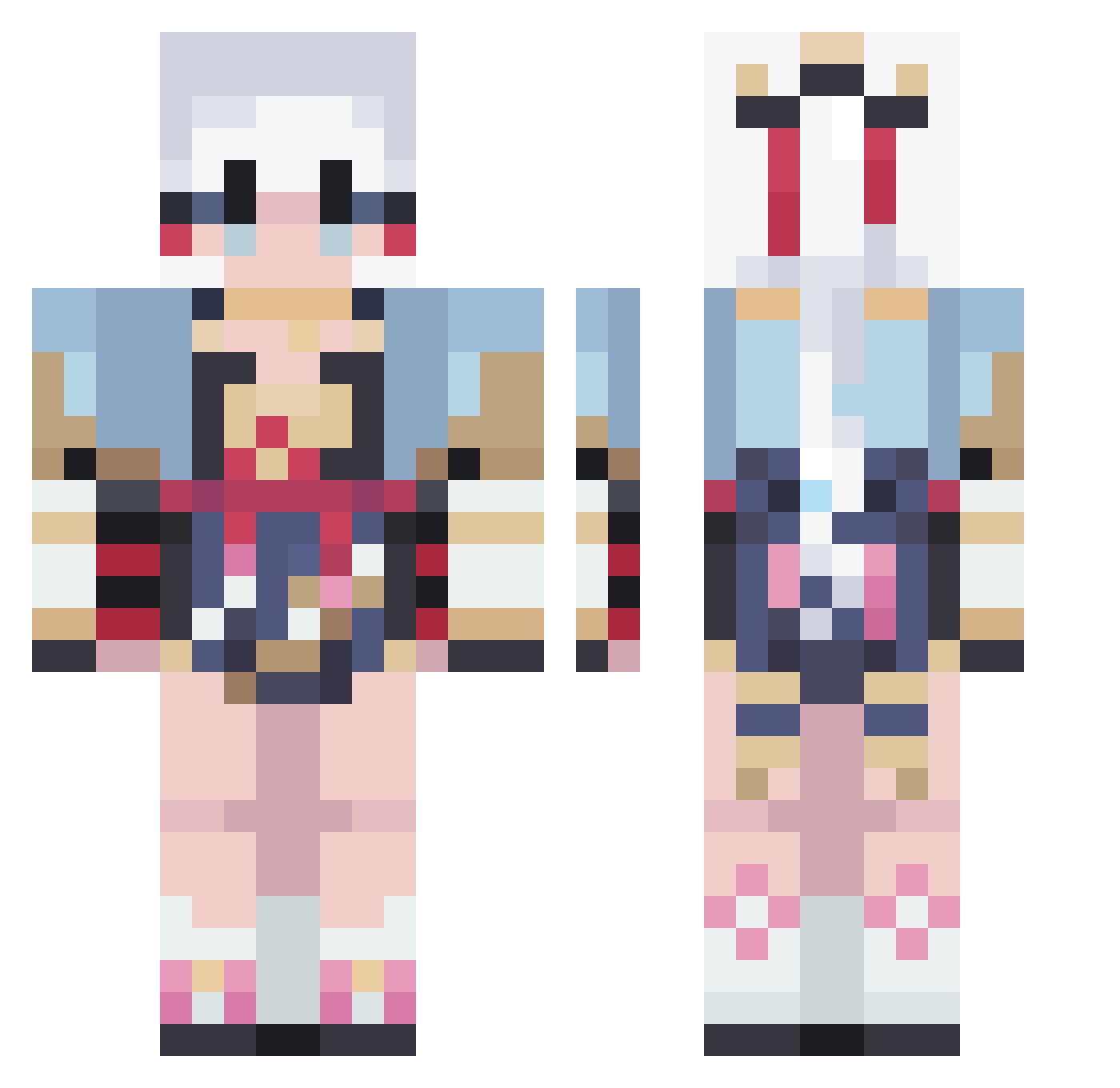 Idontlikemaths12 Minecraft skin, front and back view