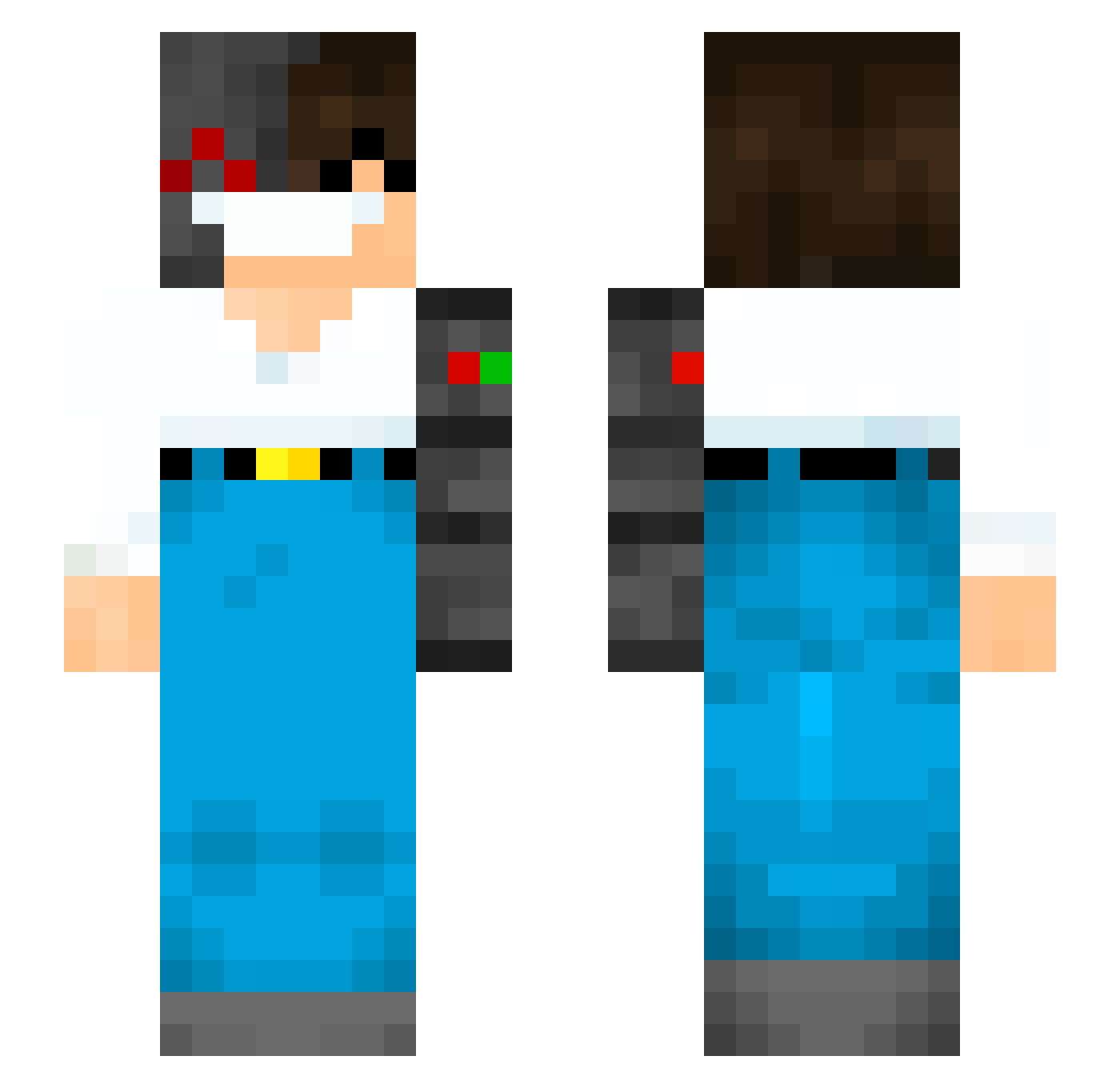 KlavsTheLegend Minecraft skin, front and back view
