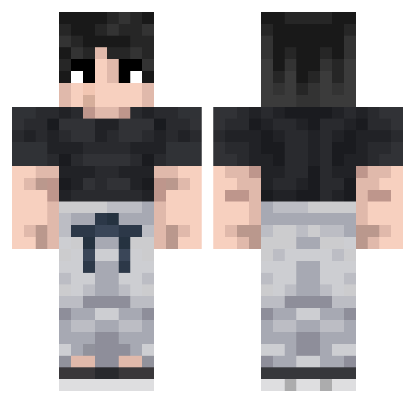 Gulpz Minecraft skin, front and back view