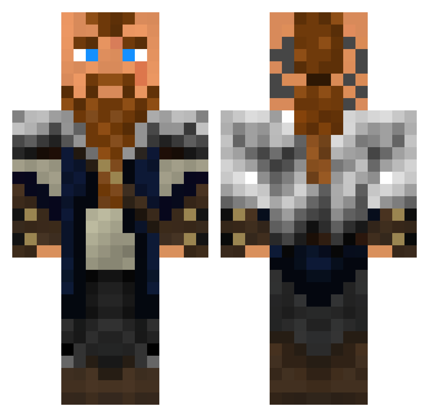 A_or_B Minecraft skin, front and back view