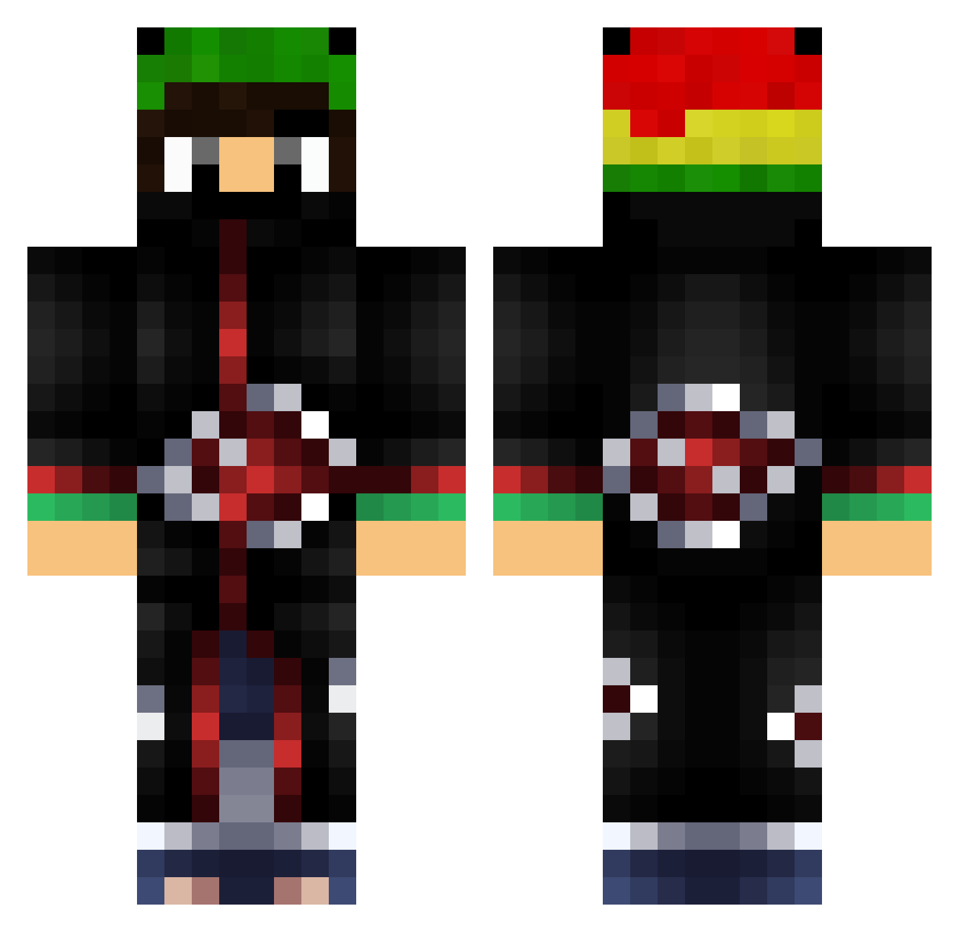 Flekk27 Minecraft skin, front and back view