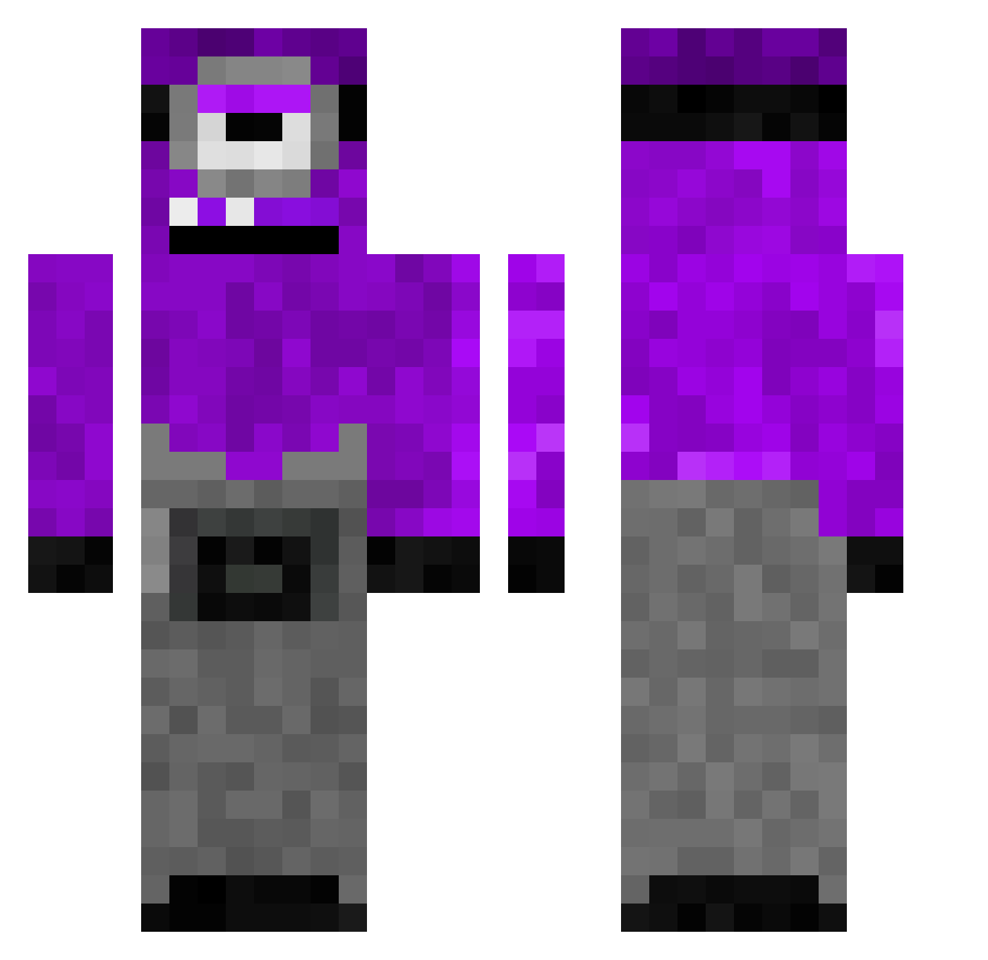 GoohShiesty Minecraft skin, front and back view