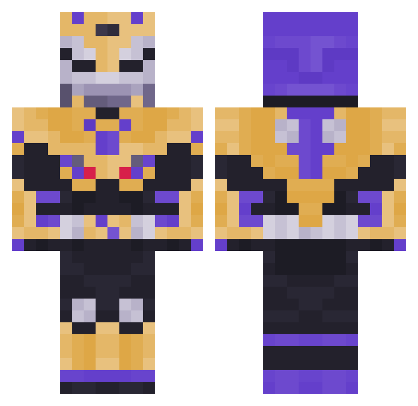 sefiiroo Minecraft skin, front and back view