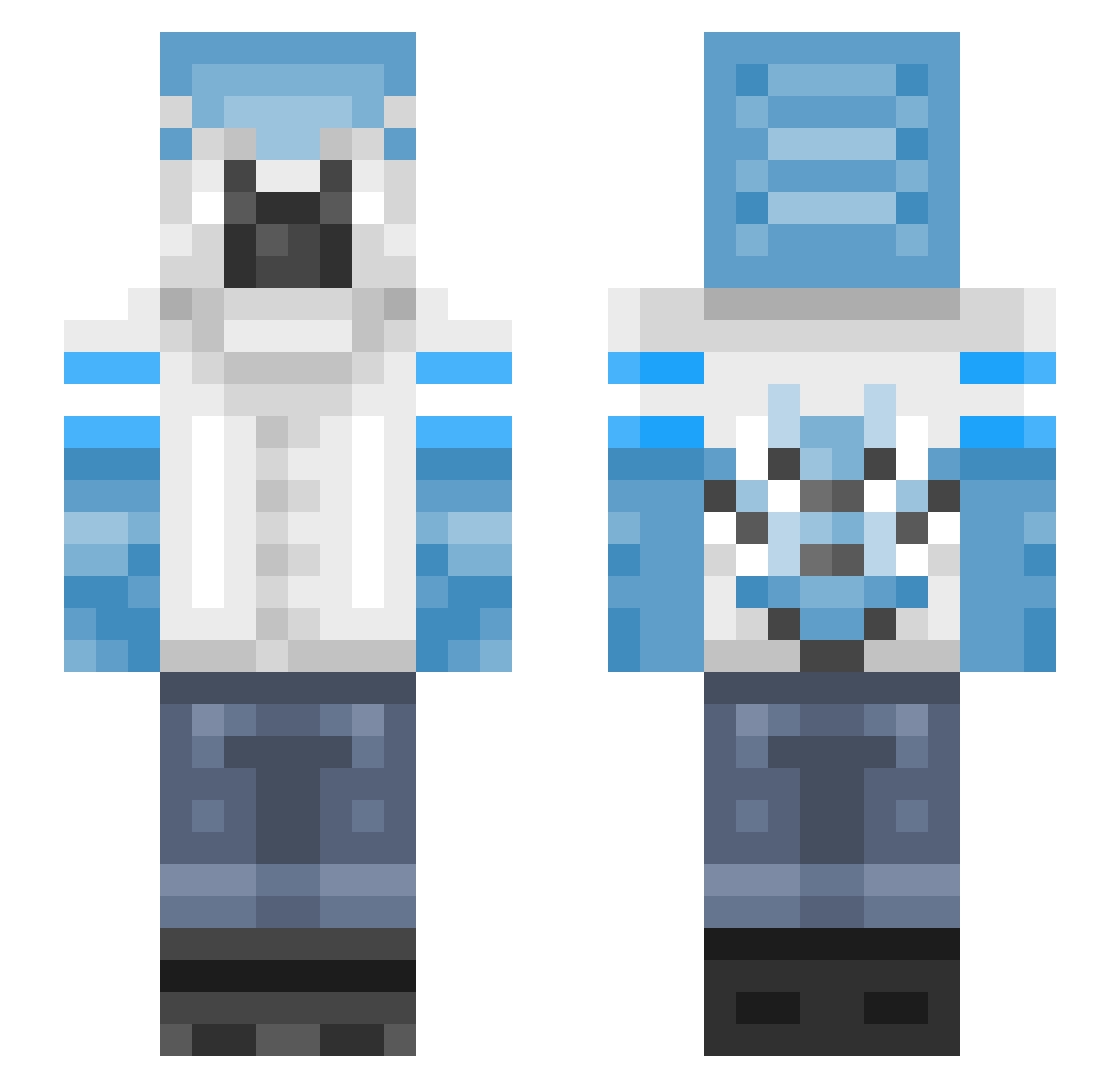 CrustySniff Minecraft skin, front and back view