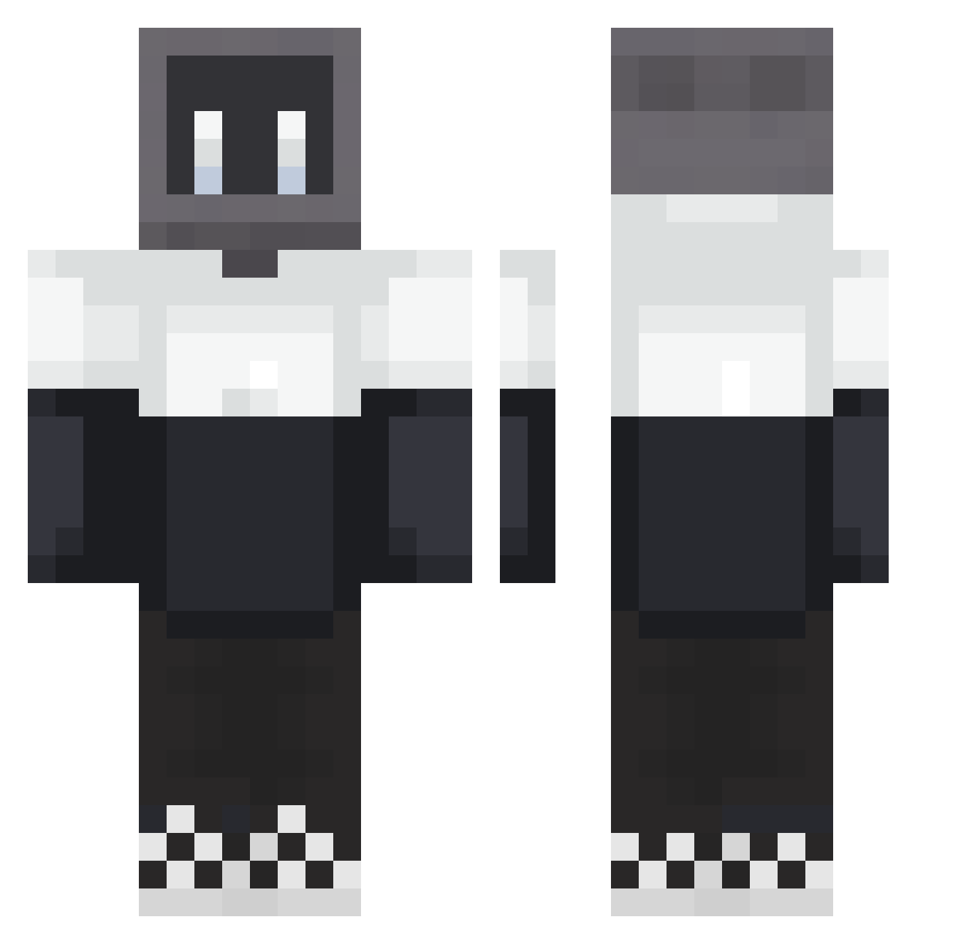 NoctiSight Minecraft skin, front and back view