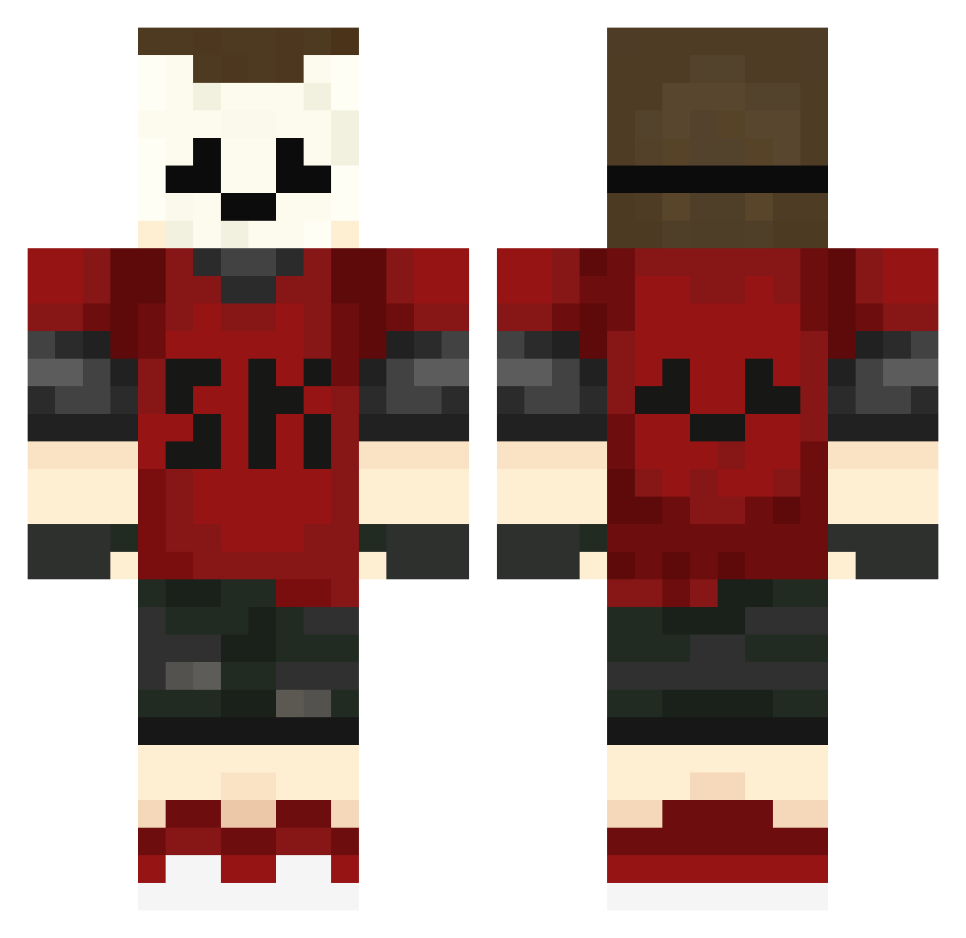 SeekBR Minecraft skin, front and back view