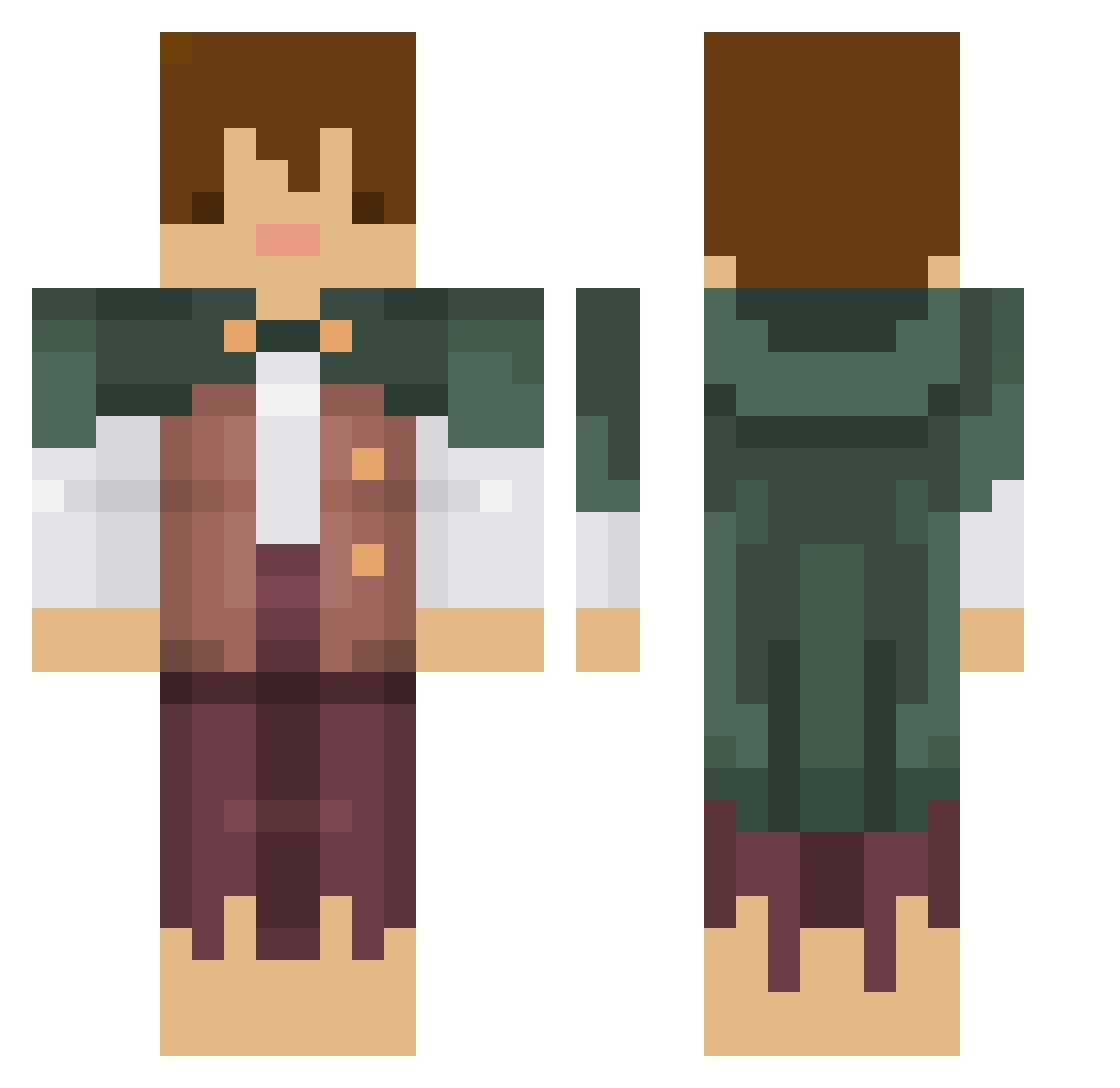 Jorgbe Minecraft skin, front and back view