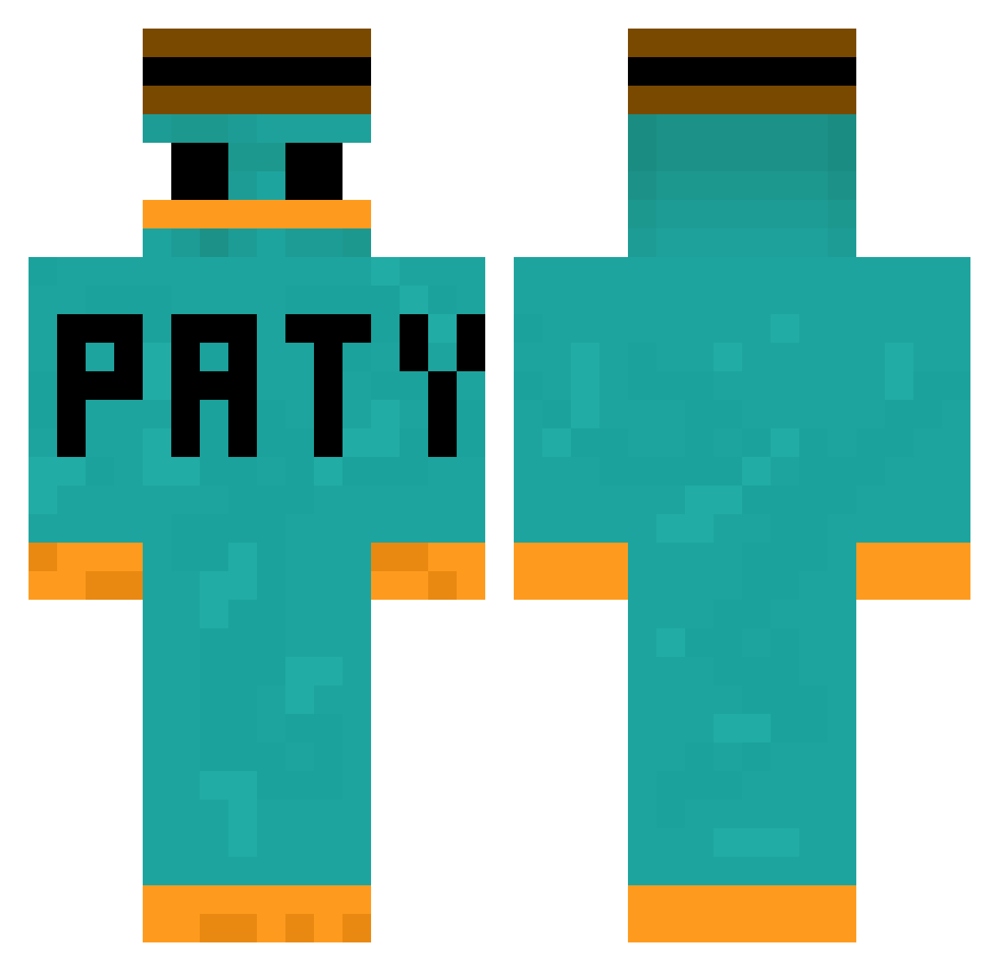 FieseEule Minecraft skin, front and back view