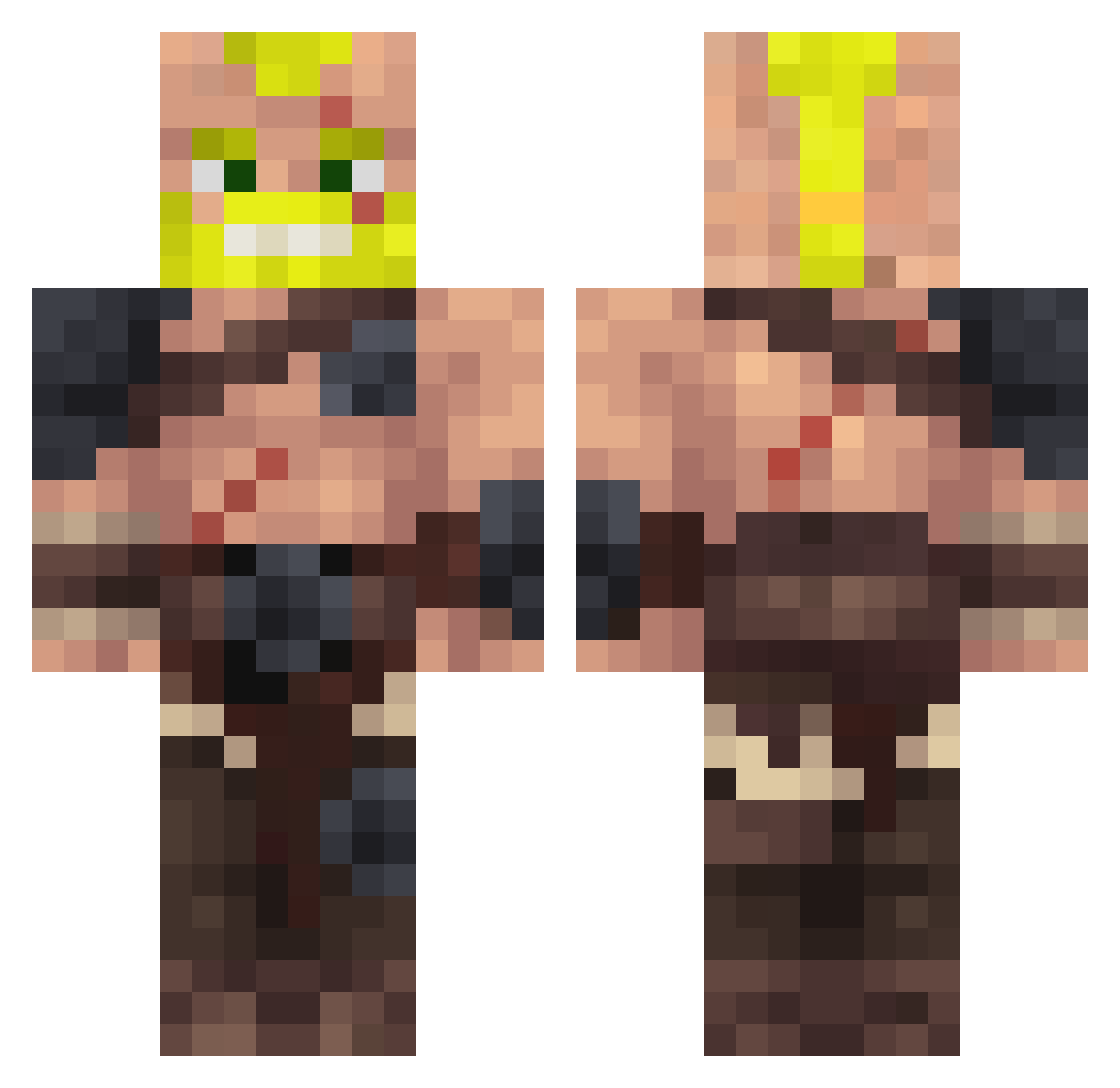 Verty678 Minecraft skin, front and back view