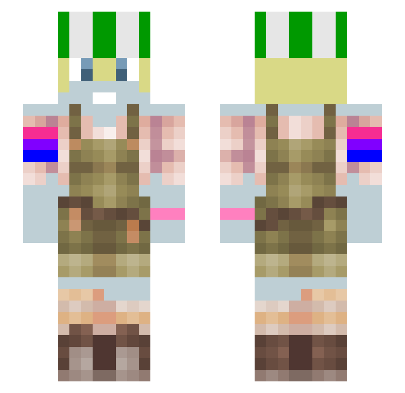 Ph1lza_Deadcraft Minecraft skin, front and back view