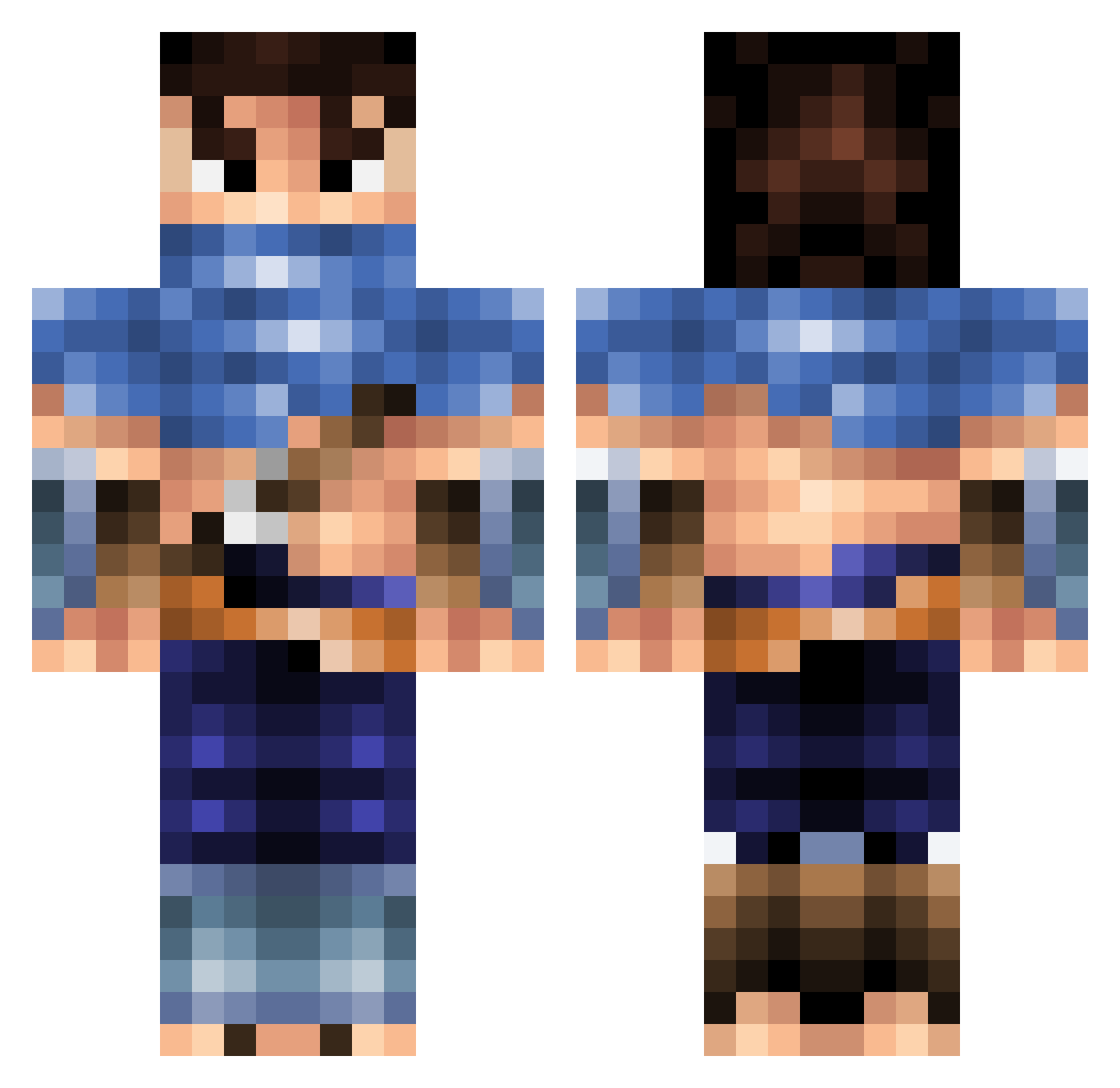 Quanty_ Minecraft skin, front and back view