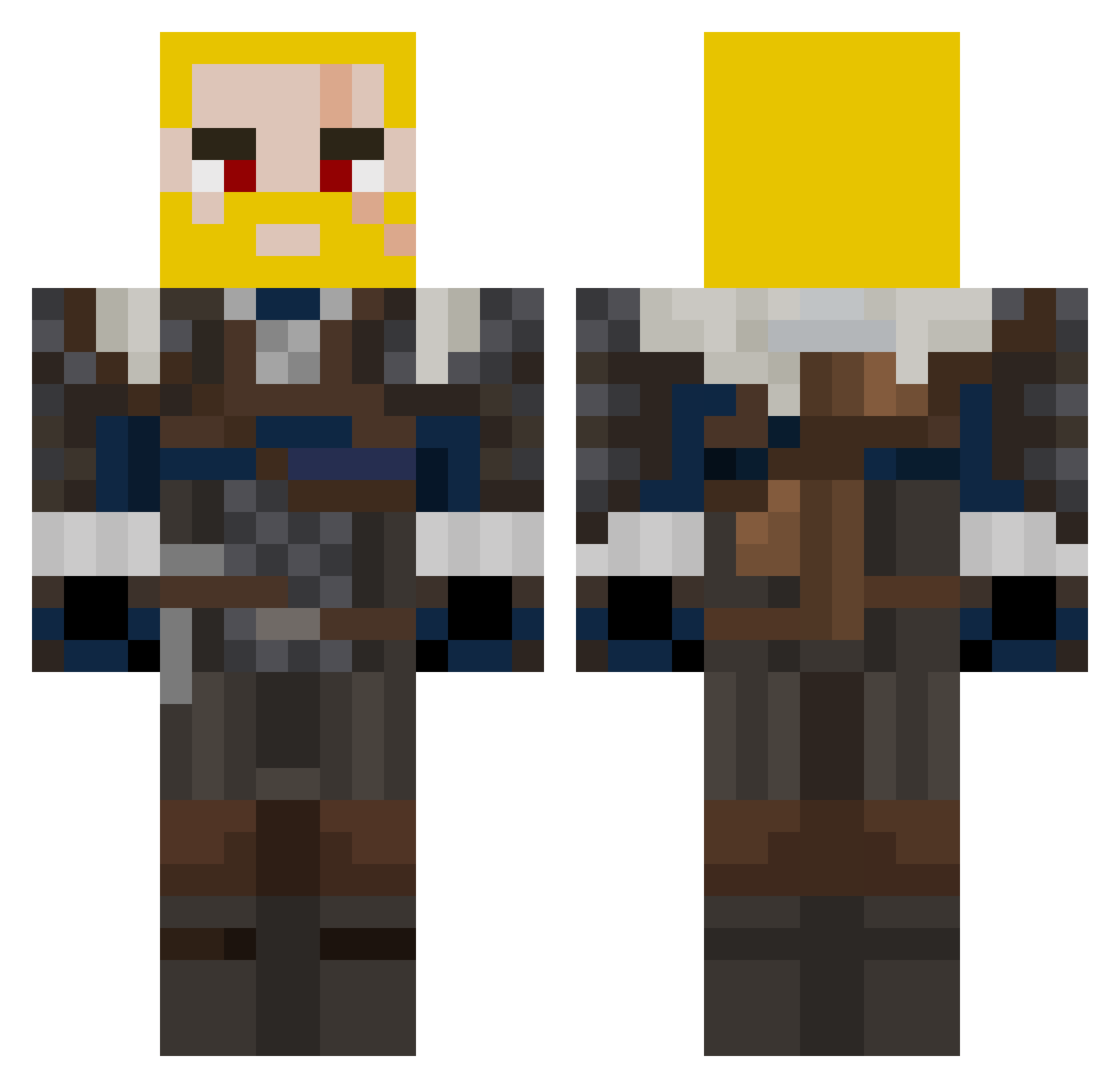 RedGuard_Gaming Minecraft skin, front and back view