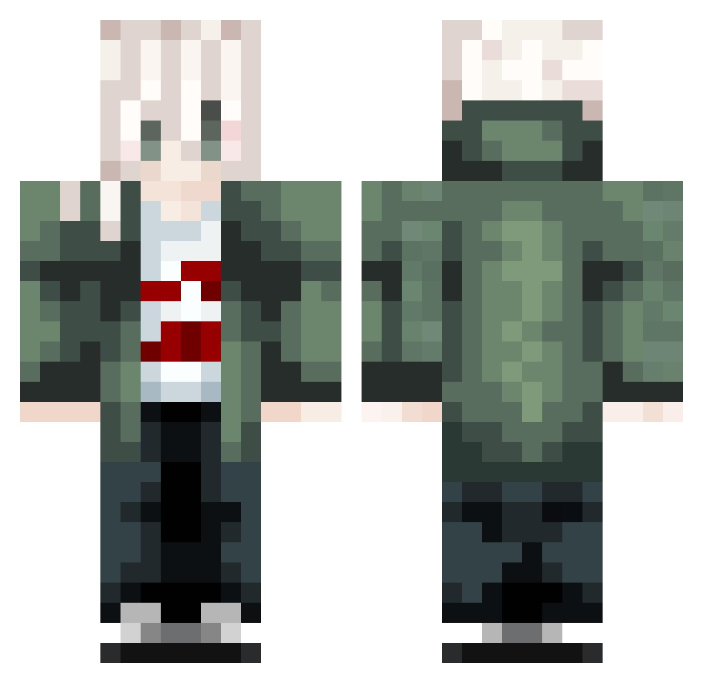 wspcal Minecraft skin, front and back view