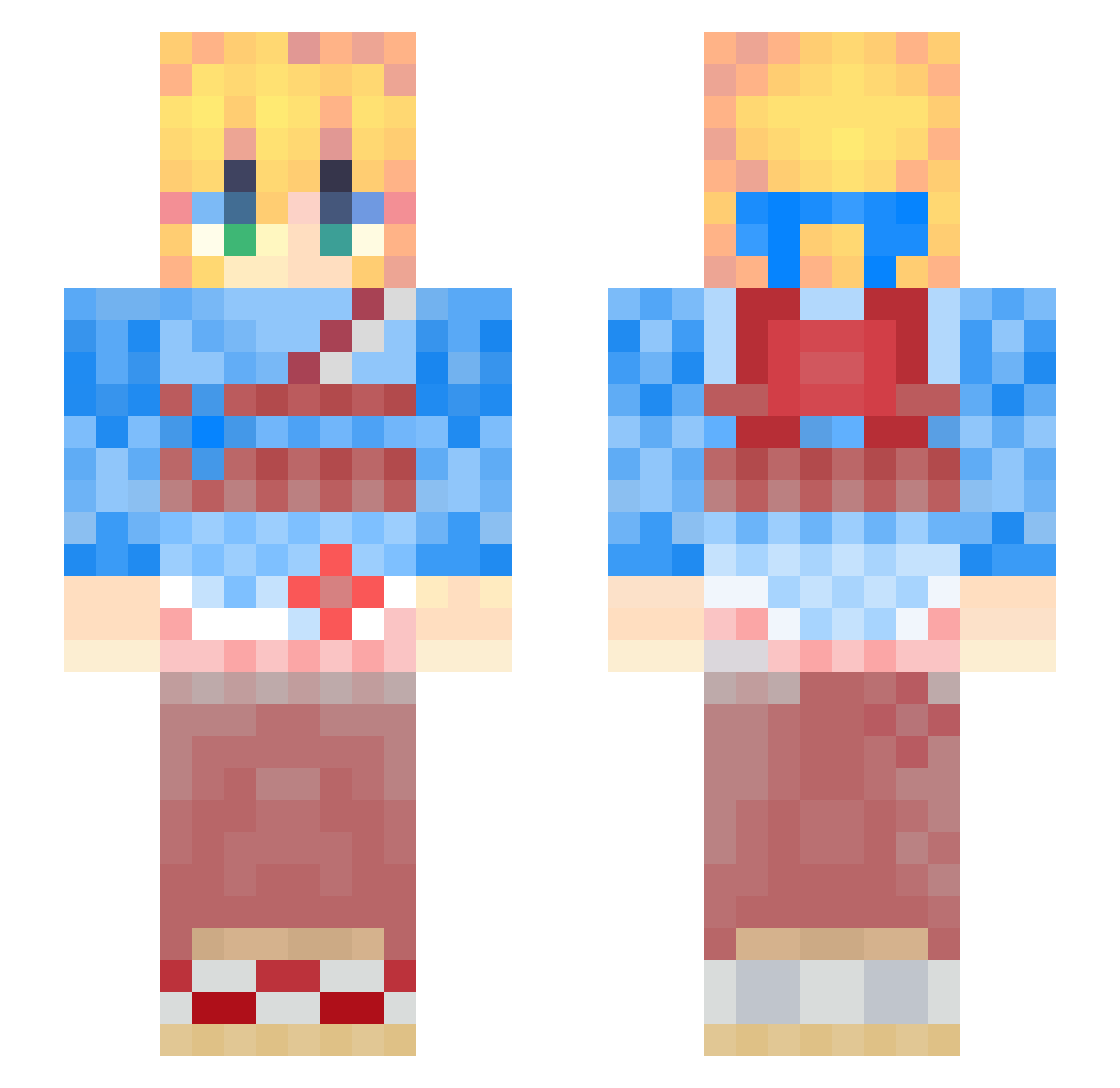 Denuska323 Minecraft skin, front and back view