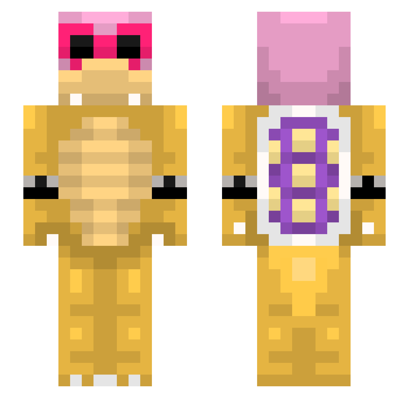 jojocado Minecraft skin, front and back view