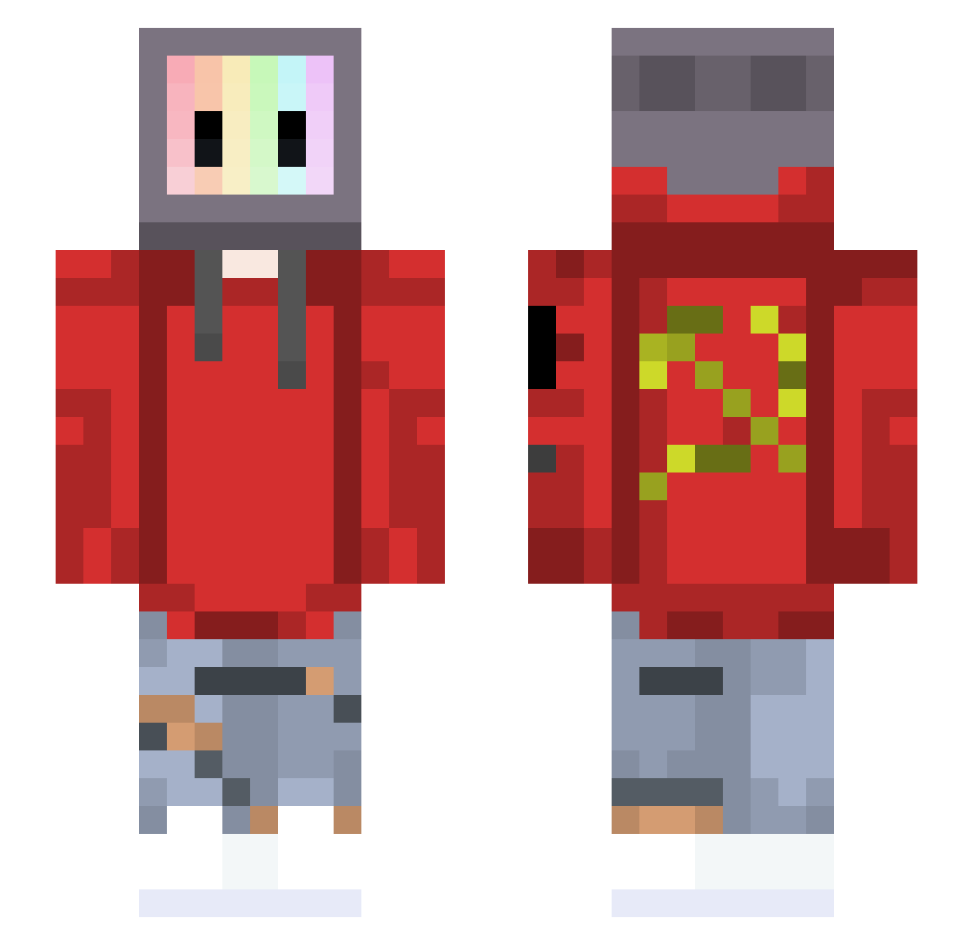 KrazyKayd Minecraft skin, front and back view