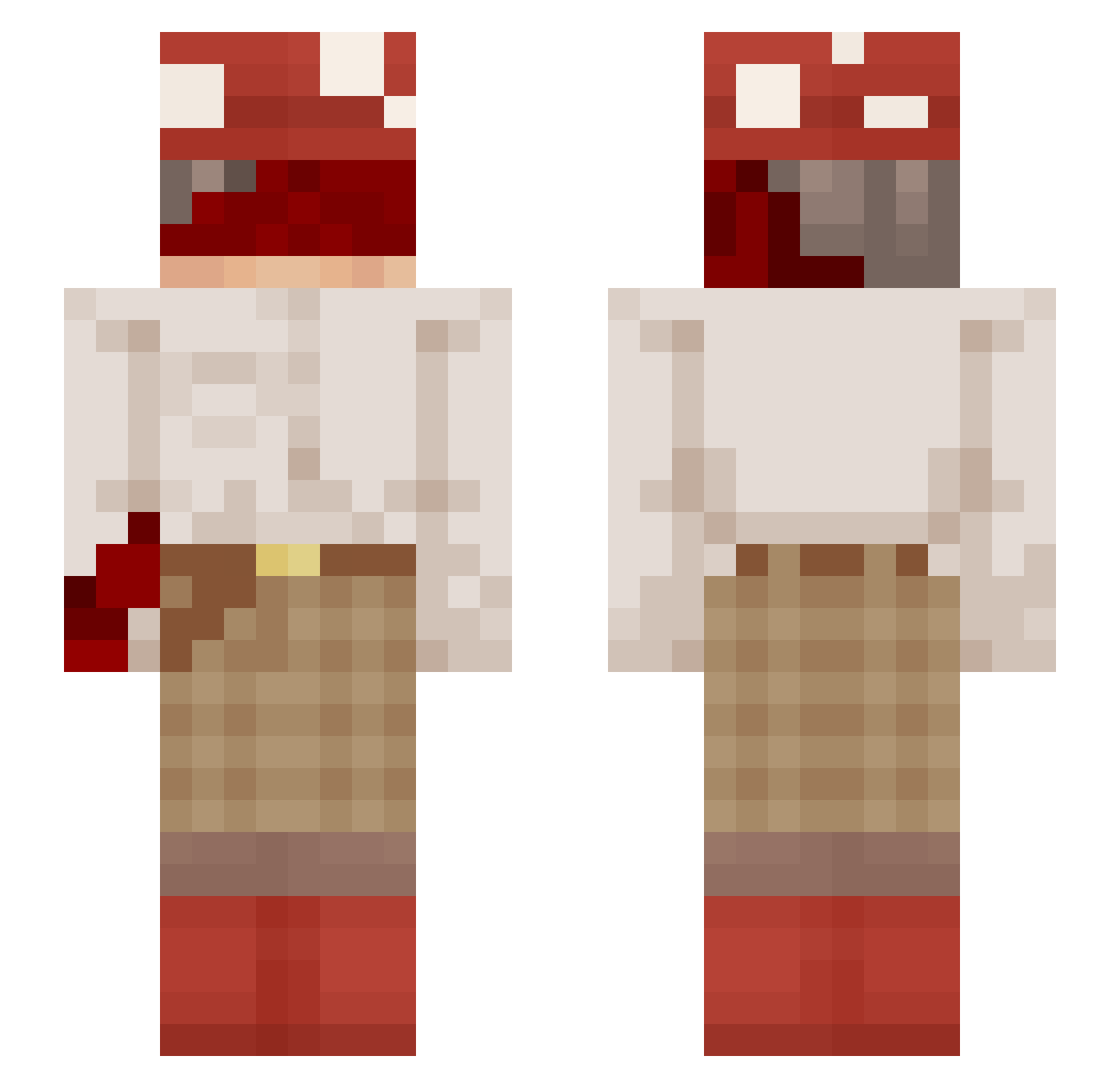 ErasserPNG Minecraft skin, front and back view