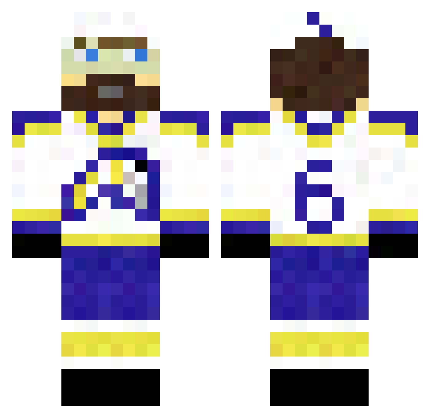 Conniptions Minecraft skin, front and back view