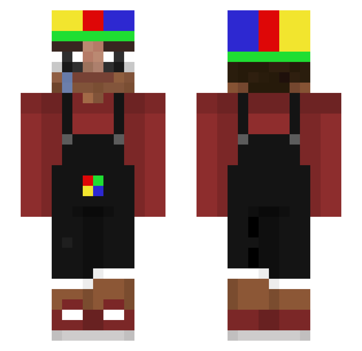 flyingWonder Minecraft skin, front and back view
