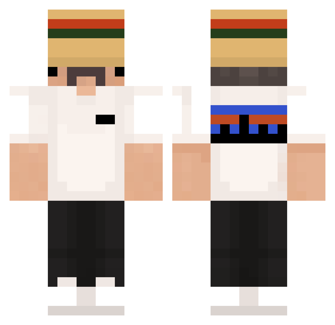HerrMilos Minecraft skin, front and back view