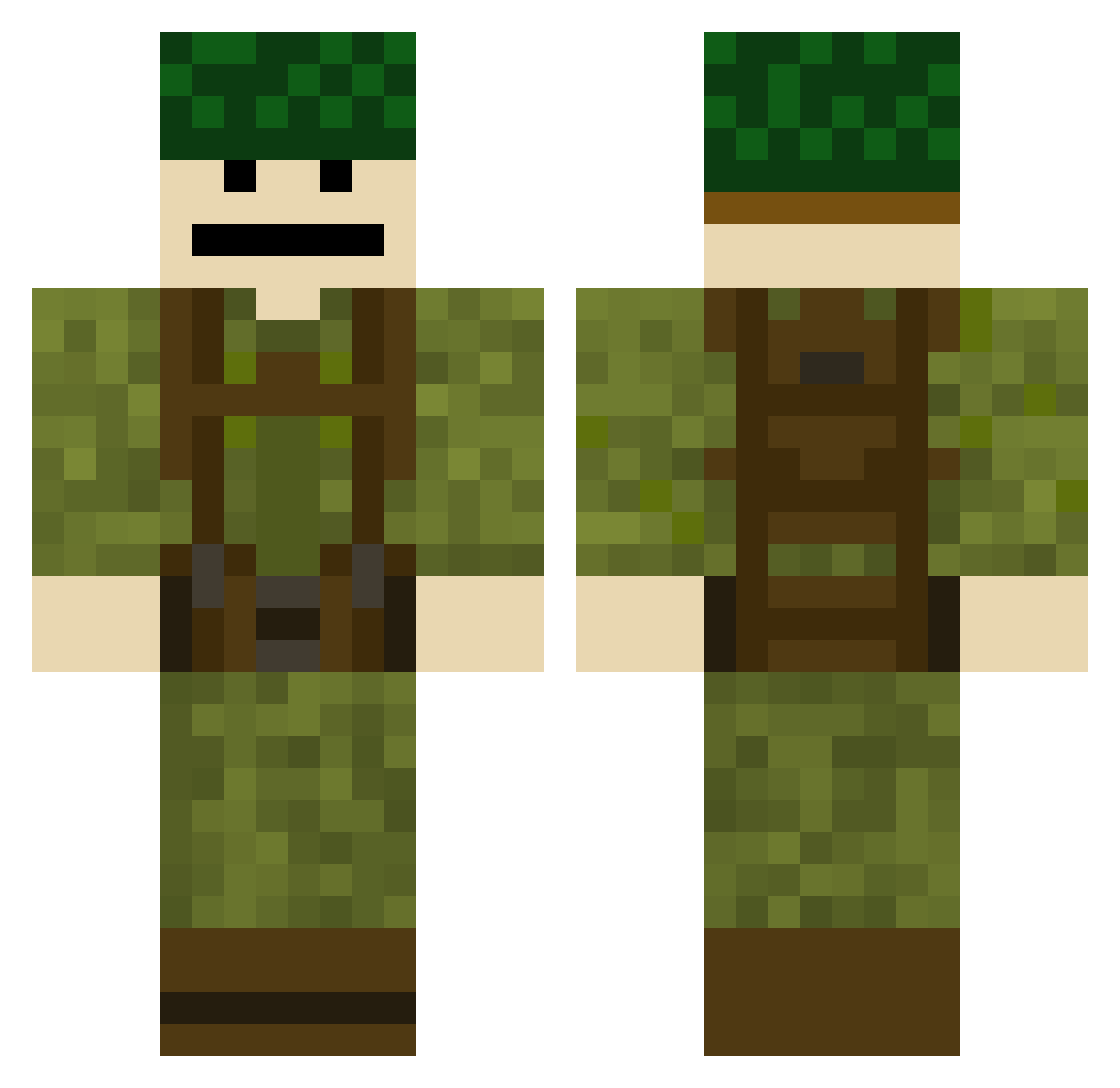Private_Stanley Minecraft skin, front and back view