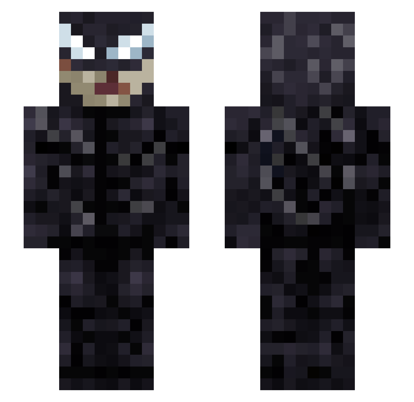 Shamywow89 Minecraft skin, front and back view