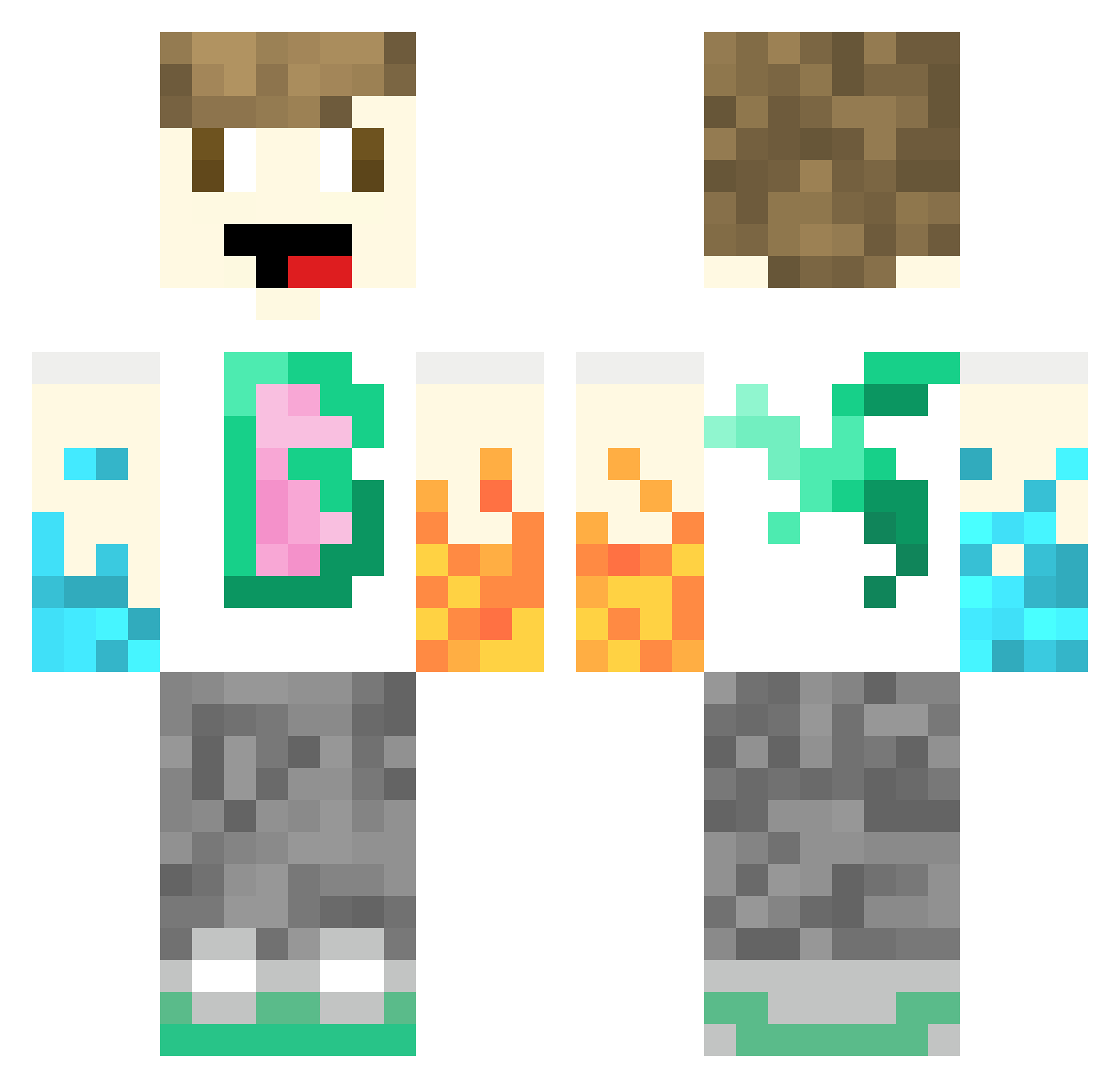 Bazil Minecraft skin, front and back view