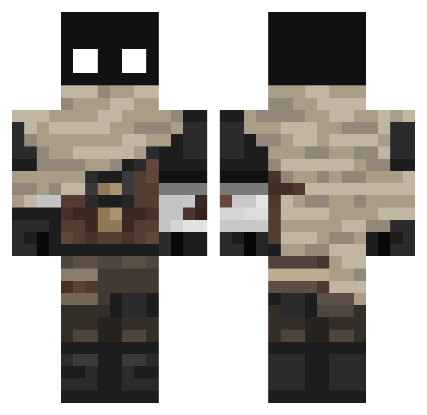 Drew_Breezy Minecraft skin, front and back view
