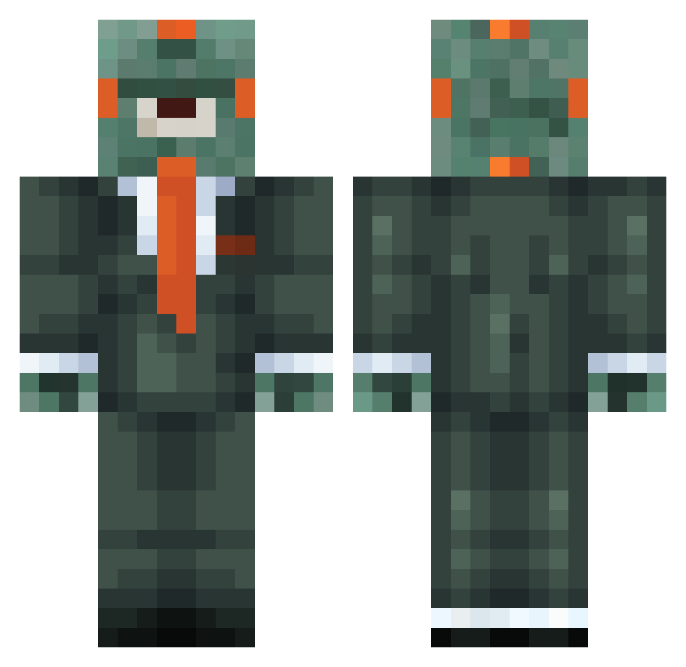 xYann Minecraft skin, front and back view