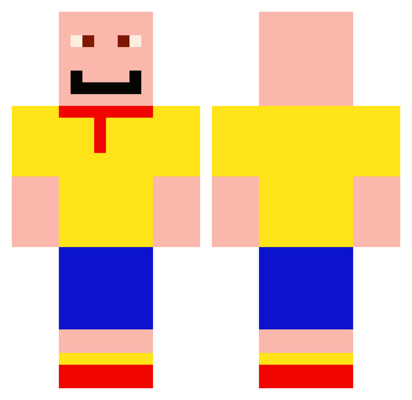 MikaelIsCool Minecraft skin, front and back view