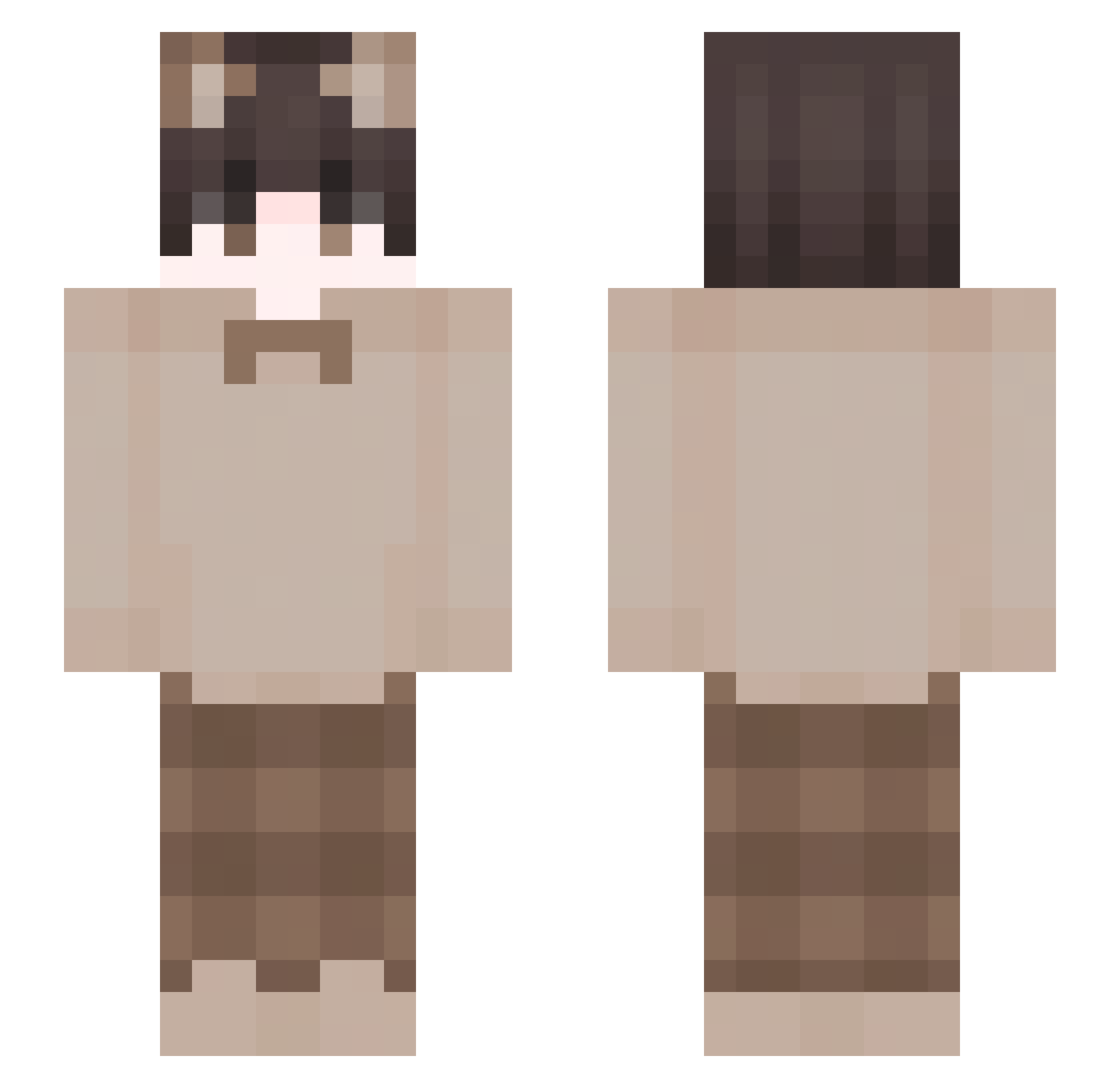 Holyrayz Minecraft skin, front and back view