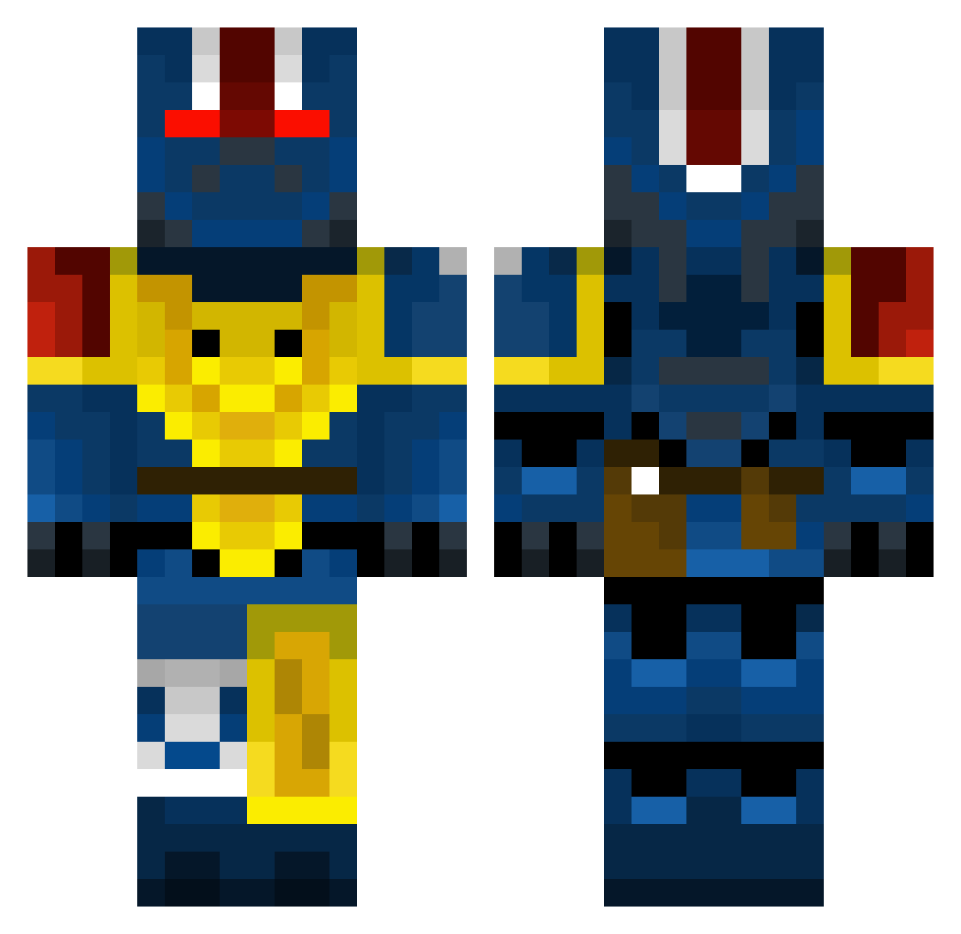 Panamon Minecraft skin, front and back view