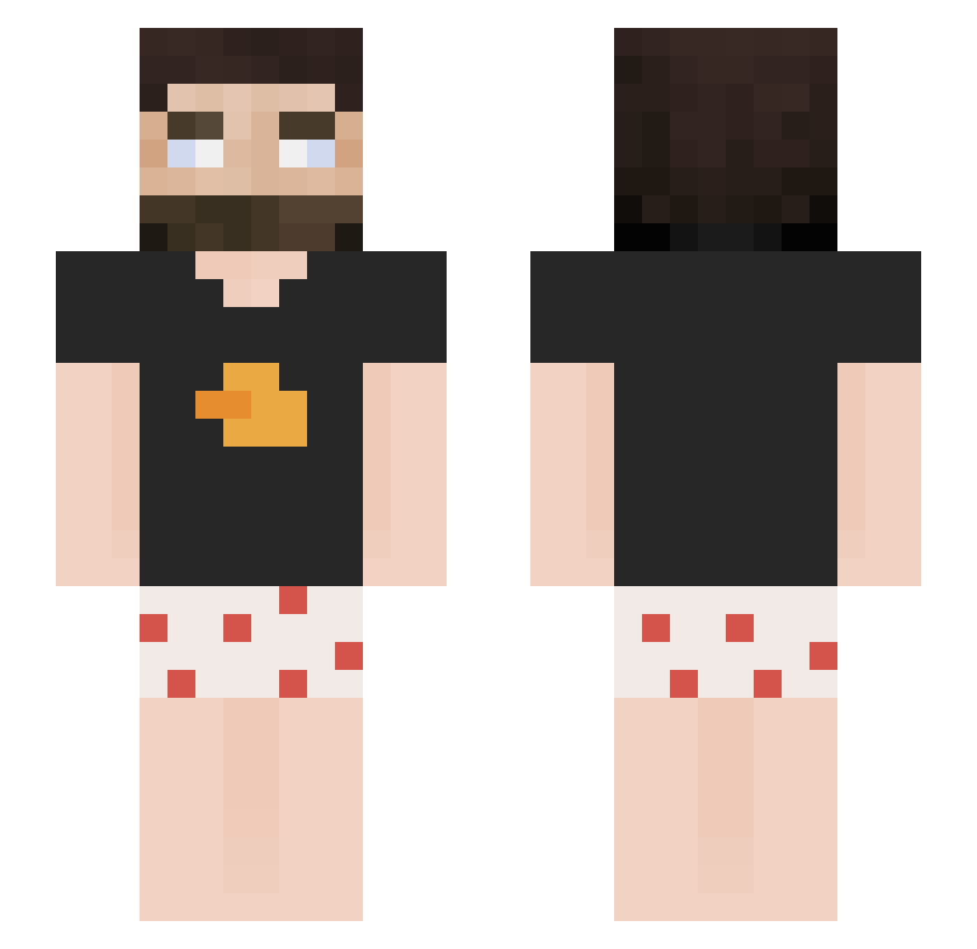 SNNewu Minecraft skin, front and back view