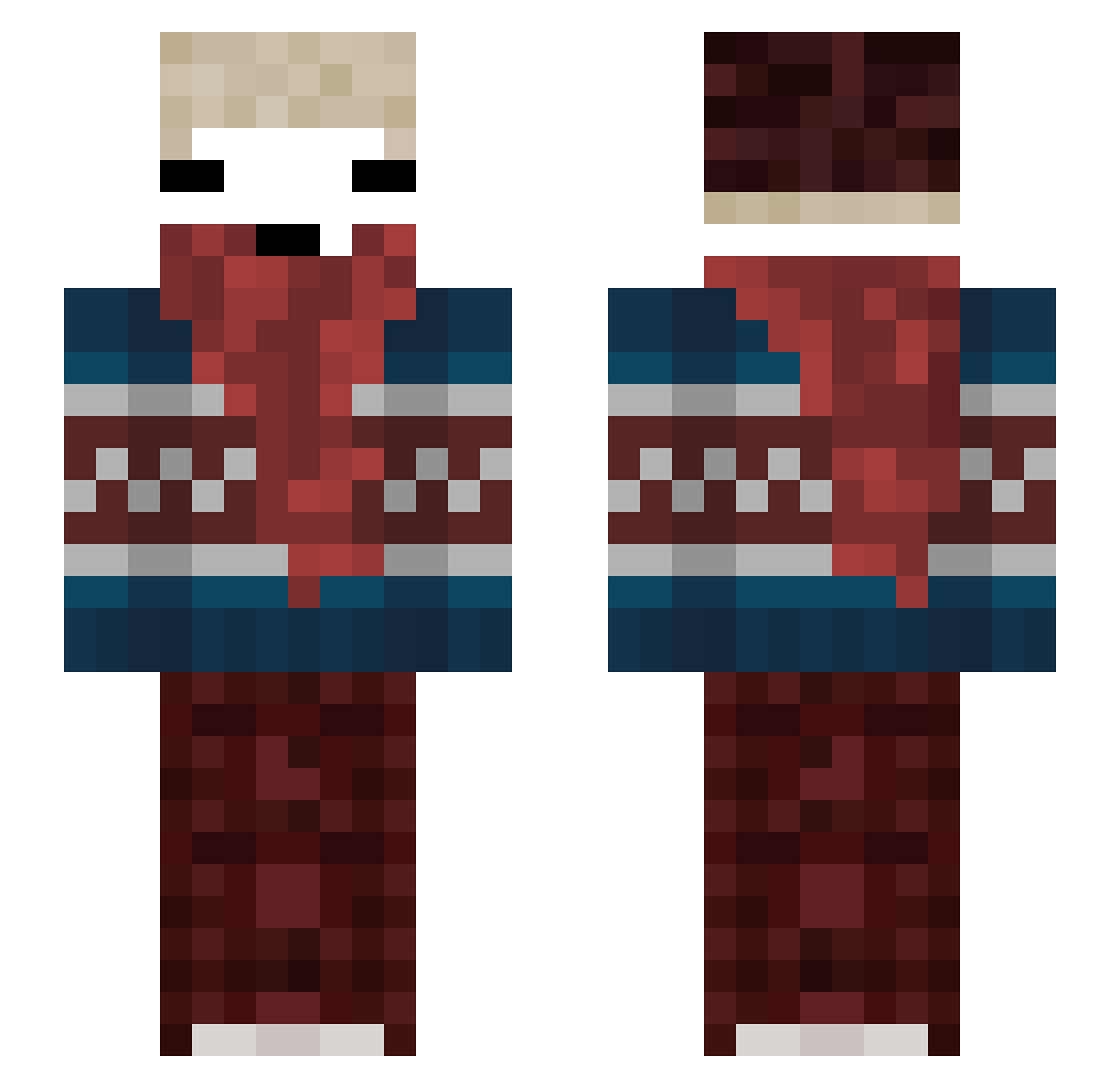 Omicron54 Minecraft skin, front and back view