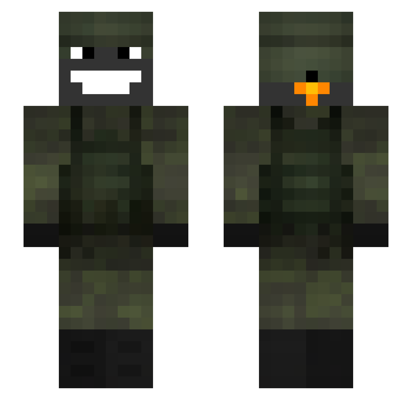 wautb Minecraft skin, front and back view