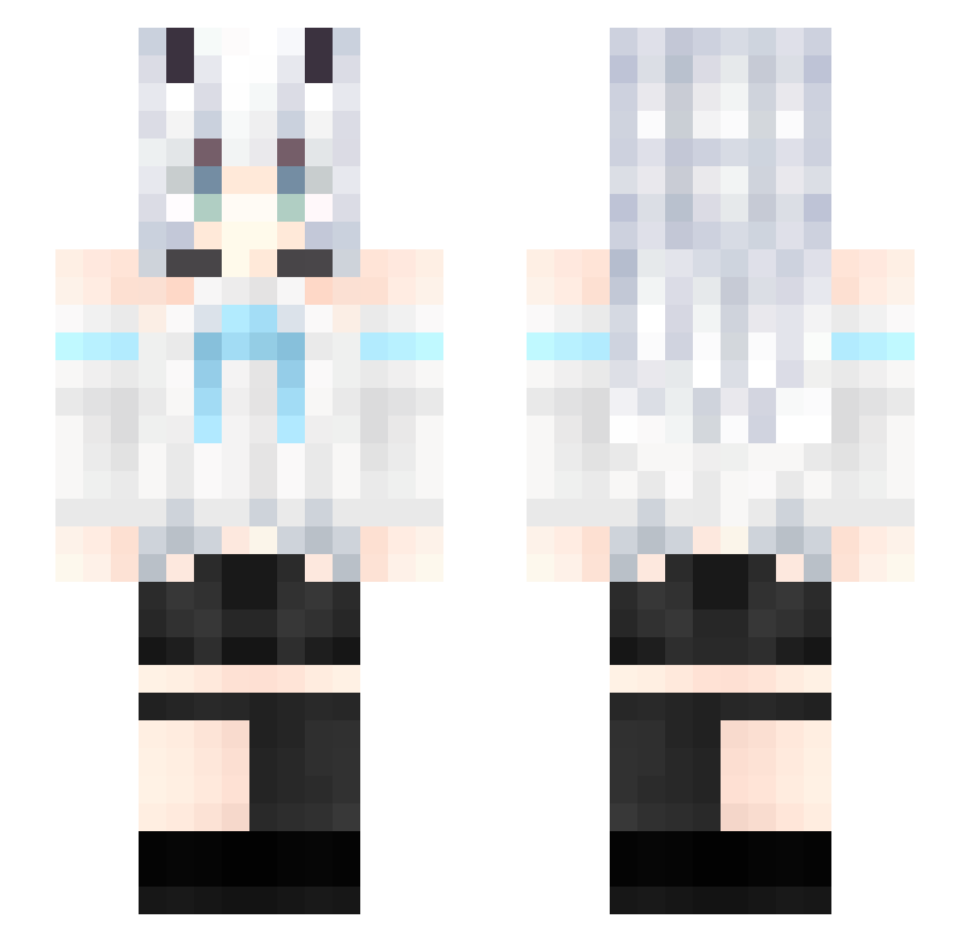 k0NoYa_Rl Minecraft skin, front and back view